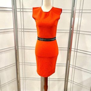 McQ ALEXANDER MCQUEEN Orange Zip Bodycon Dress - Size XS